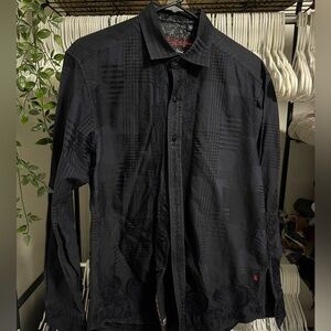 $398 Robert Graham Limited Edition Black Button-Up Shirt